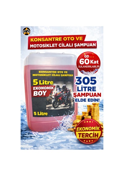 60 Kat Sulandırılabilir Konsantre Oto Ve Motosiklet Şampuanı Pembe