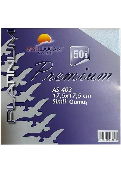 Doğan Fantazi Zarf 17.5 17.5 Simli Gümüş 170 Gr. - 50 Adet