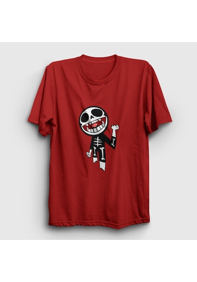 Presmono Unisex Bonesy Gorillaz T-shirt Kırmızı