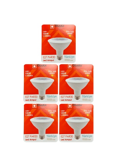 5 Adet Osaka 14w 100w Sarı Işık 3000k E27 Duylu Kalın Duy Led Par30 Ampul