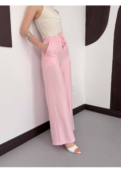 Verymoda Keten Pantolon D2381 Pembe