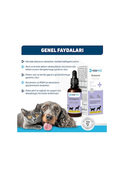 Onevet Kedi ve Köpekler İçin Eklem ve Kıkırdak Sağlığı Destekleyici Glukozamin Damla 50 Ml