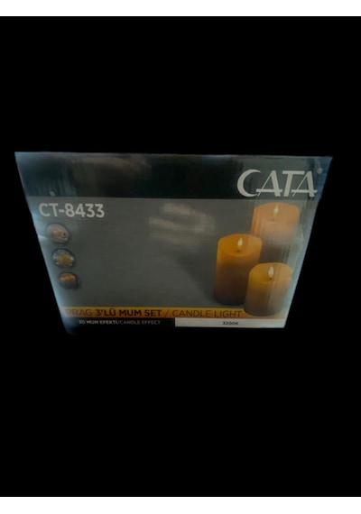 Cata Ct8433 Prag 3lü Mum Set Masa Lambası Beyaz