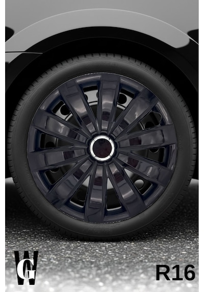Skoda Fabia 16 İnç Jant Kapağı 4 Adet Siyah S117
