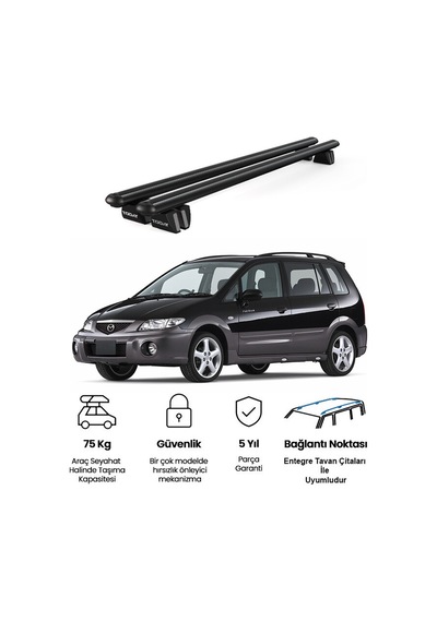 Pençe Mazda Premacy 1999-2005 Uyumlu Siyah Ara Atkı Port Bagaj Tavan Barı