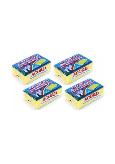 Hubrendy Tedarik 4 Adet Jumbo Boy Endüstriyel Çok Amaçlı Bulaşık Süngeri 13x8x4 Cm