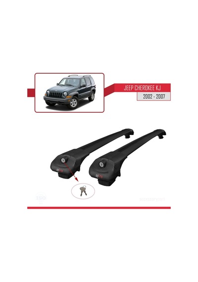 Jeep Cherokee Kj 2002-2007 Arası İle Uyumlu Ace-1 Ara Atkı Tavan Barı Siyah