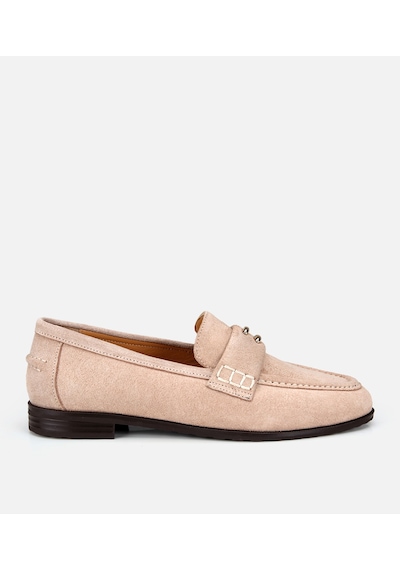Hotiç Kadın Süet Deri Bej Toka Detaylı Klasik Loafer 01ayh321300a310 01ayh321300a310
