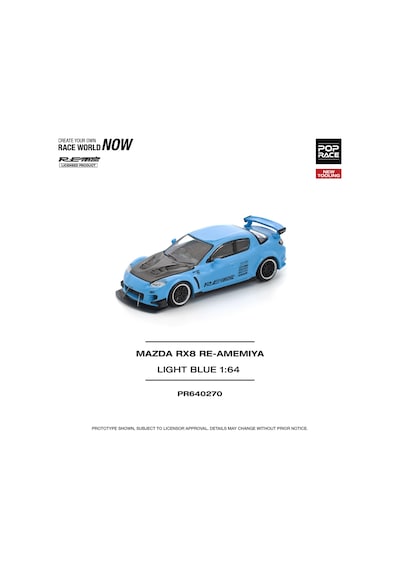Pop Race Mazda Rx8 Re-amemiya Light Blue 1:64 Diecast Model Araba Pr640270 Mavi
