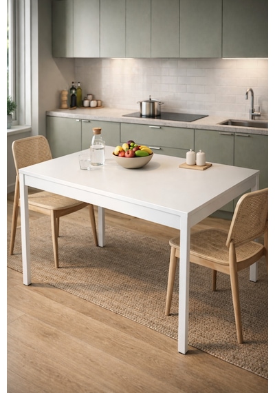 Alesta Life Beyaz Mutfak Masası, Yemek Masası, Çalışma Masası, Metal Ayaklı Masa, Bilgisayar Masası 70x120 Cm Alesta Life Beyaz Mutfak Masası, Yemek Masası, Çalışma Masası, Metal Ayaklı Masa, Bilgisayar Masası 70x120 Cm