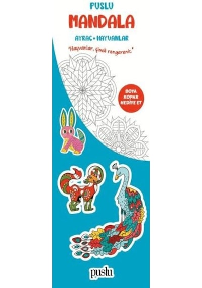 Puslu Mandala Çocuk Ayraç - Hayvanlar