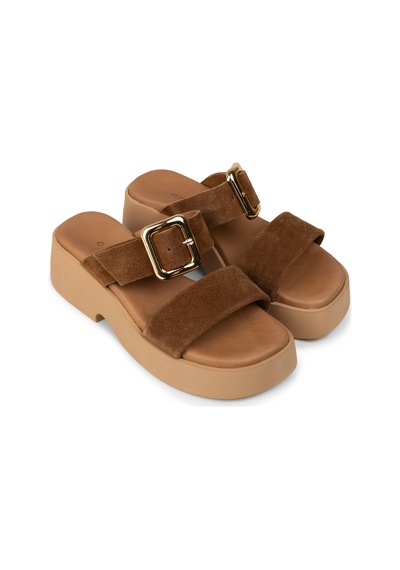 Deery Kadın Hakiki Süet Taba Renkli Platform Terlik - L2506ztbap01