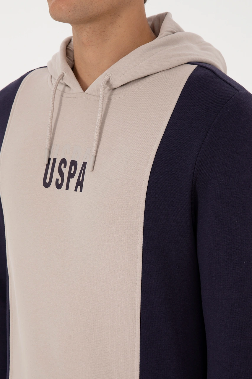 U.S. Polo Assn. Erkek Regular Fit Kapüşonlu Mürdüm Sweatshirt 50316365-VR074