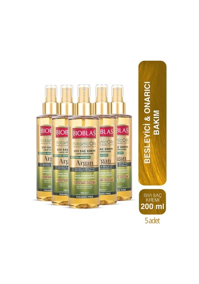 Botanic Oils Argan Yağlı Sıvı Saç Kremi 200 Ml Onarıcı Bakım Kremi 5x200 Ml