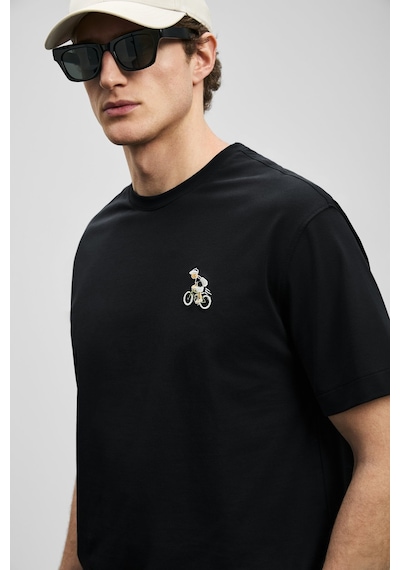 Lufian Mario Modern Grafik Erkek T-shirt 111020283 Siyah
