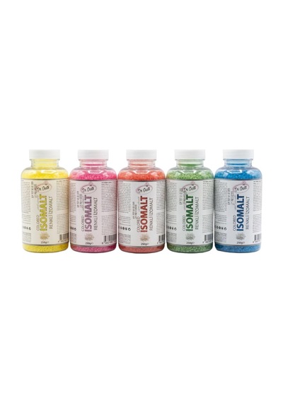 Renkli İzomalt Isomalt 250 Gr X 5 Li Set Sarı, Kırmızı, Pembe, Yeşil, Mavi Şeker Sanatı Ve Pasta Dekorasyon