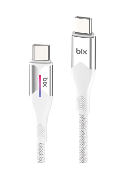 Bix BX05CC Type-C To Type-C 60 W Şarj Data Kablosu 1 M Beyaz