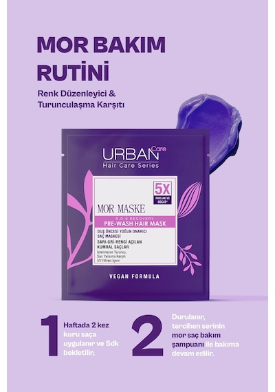 Mor Turunculaşma Karşıtı Duş Öncesi Saç Bakım Maskesi-50ml