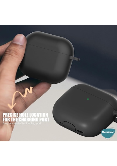 Microsonic Apple Uyumlu AirPods 4 Kılıf Askılı Mat Silikon Pembe