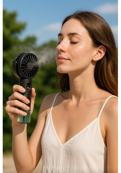 Peka Mini Şarjlı El Fanı 3 Kademeli Su Buharlı Mini Fan