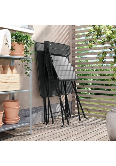 Ikea Sundsö Katlanabilir Masa, Antrasit, 65x65 Cm