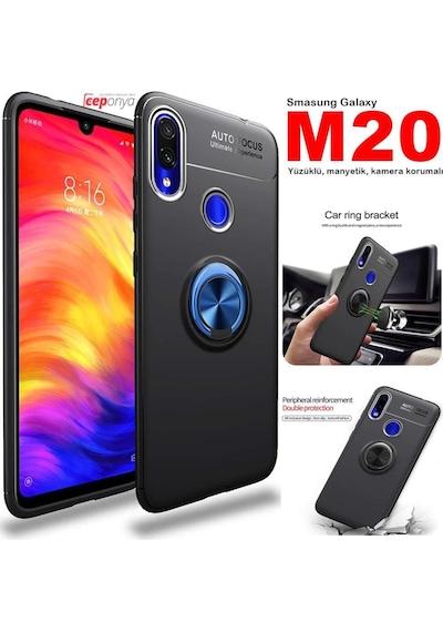 Samsung Galaxy Uyumlu M20 Stantli Yüzüklü Manyetik Kaliteli Ravel Kilif 566145216