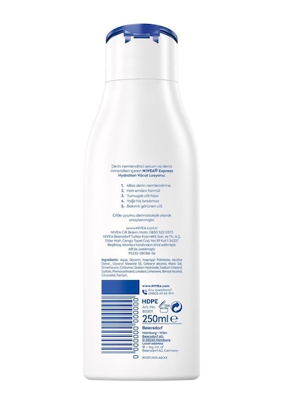Express Hydration Derin Nemlendirici Vücut Bakım Losyonu 250ml, Normal Ve Kuru Cilt