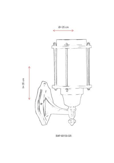 Avonni Bap-68130-gr Gri Elektrostatik Toz Boyalı Dış Mekan Aydınlatma, E27, Aluminyum, Polikarbon Cam, 25 Cm Sku: Smgstk58be0ec9a6