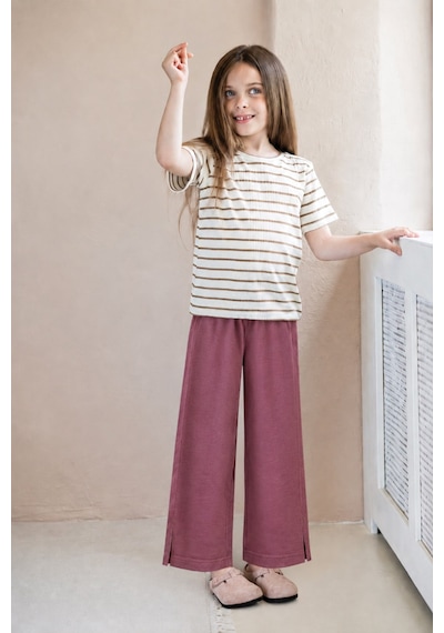 Cigit Geniş Kesim Pantolon 4-12 Yaş Bordo
