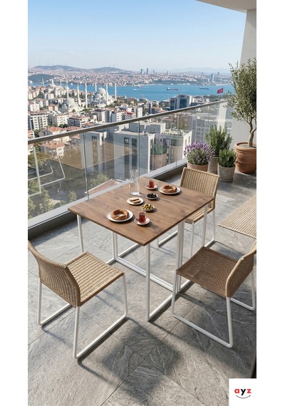 Ayz Vorkır 2 Katlanır Çalışma Masası Yemek Masası Mutfak Masası Balkon Masası Beyaz - Çam Ayz Vorkır 2 Katlanır Çalışma Masası Yemek Masası Mutfak Masası Balkon Masası Beyaz - Çam