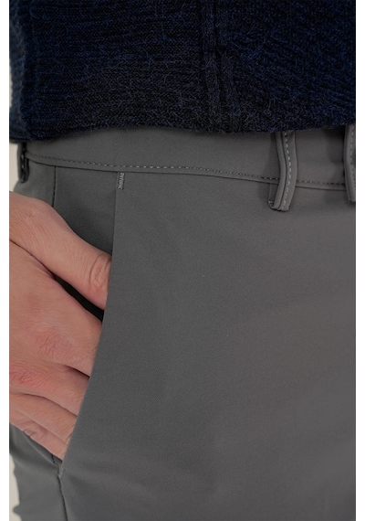 Efor Slim Fit Yan Cepli Düz Esnek Casual Füme Pantolon P 1144 Füme