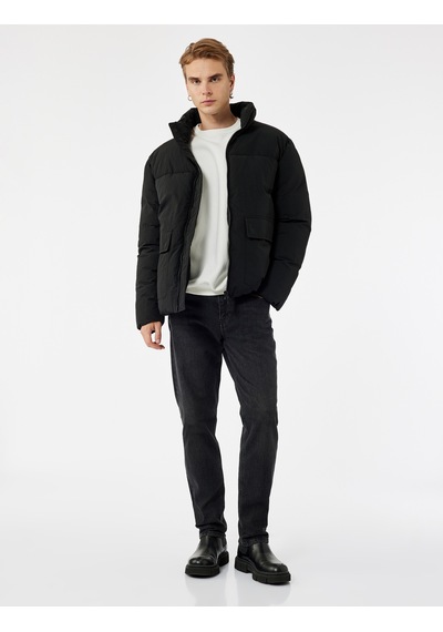 Koton Uzun Kollu Kapaklı Cep Detaylı Fermuarlı Slim Fit Dik Yaka Kışlık Şişme Mont Siyah 6wam20125hw Siyah Koton Uzun Kollu Kapaklı Cep Detaylı Fermuarlı Slim Fit Dik Yaka Kışlık Şişme Mont Siyah 6wam20125hw Siyah