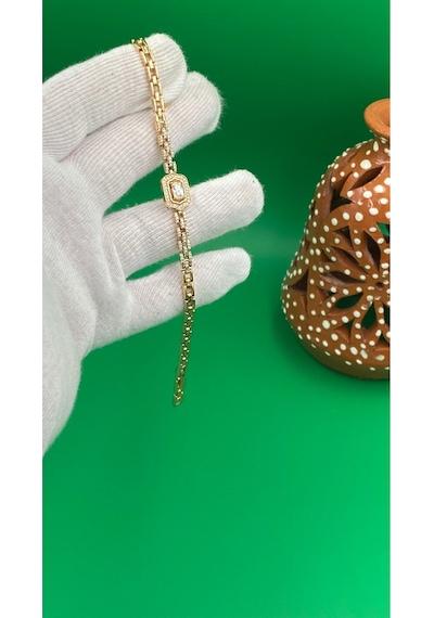 Xuping Rose Gold Baget Zirkon Taşlı Kadın Bileklik Altın