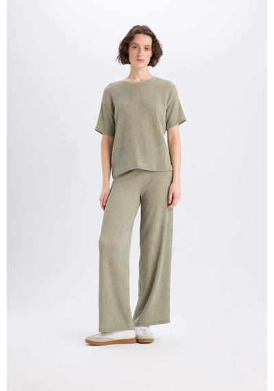 DeFacto Wide Leg Geniş Bol Paça Bürümcük Pantolon E3232AX25SPKH418