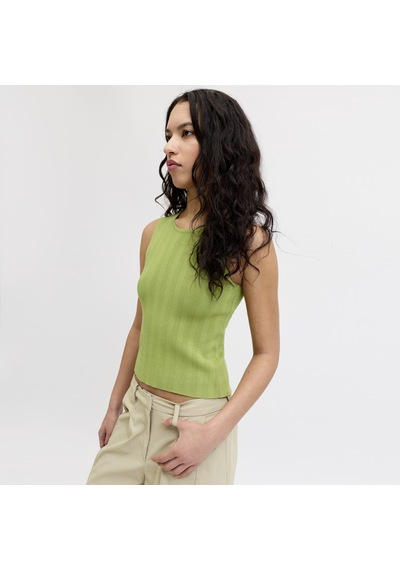 Jack & Jones Kadin Çapraz Bel Detayli Kolsuz Triko Üst - Talia - 12294776 Fern