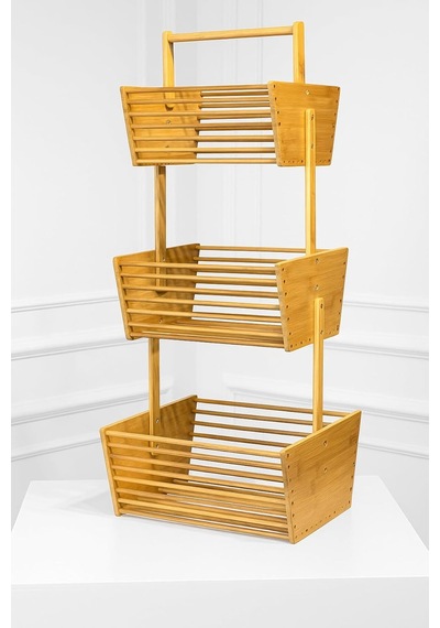 Bambu Sebzelik, Bambu Raflı Organizer 32 X 28 Tek Renk