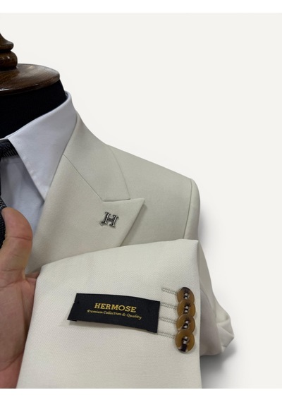Hermose Signature Açık Krem Kruvaze Takım Elbise
