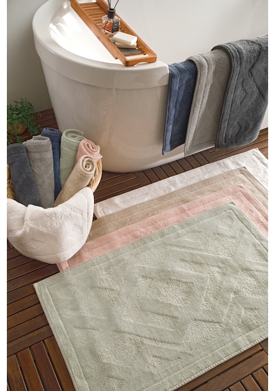 Yataş Bedding Milo Banyo Paspası Seti - Pudra (50x60 cm + 60x100 cm) Pudra