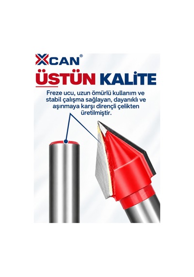 60 V Kanal Freze Ucu Ø10 Mm 6 Mm Şaft Gravür Ve Kanal Açma
