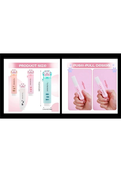 Pati Silgi Pvc Kırtasiye Hediyelik Gift Kedi Pençe Beyaz Kurşun