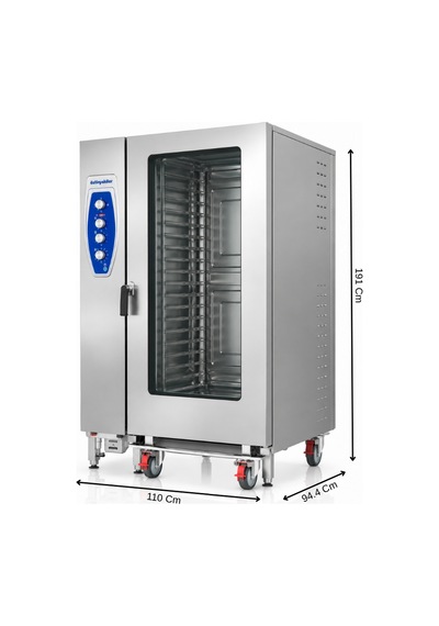 Öztiryakiler Elektrikli Konveksiyonlu Fırın Gn 2/1 - 20 Tepsi Kit Arabalı 380v