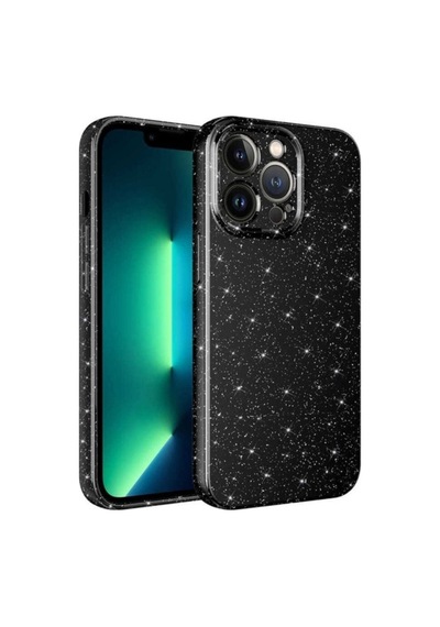 Apple Uyumlu iPhone 12 Pro Max Kılıf Kamera Korumalı Simli Lüks Zore Koton Kapak Siyah