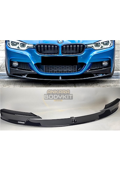 F30 M Sport Ön Lip - 3 Parça - Plastik - Parlak Siyah