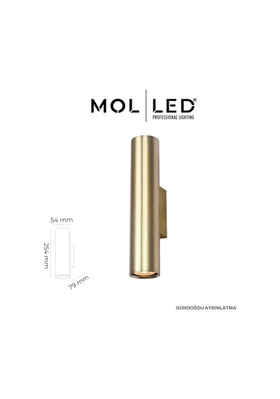 Molled Aura Serisi Gold Çift Yönlü Dekoratif Gu10 Duylu Aplik - Mol8100