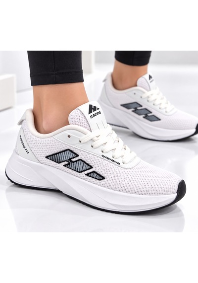 Papucumun Dünyası Nefes Alan Kumaş Yapılı Hafif Konforlu Unisex Sneaker Beyaz - Siyah