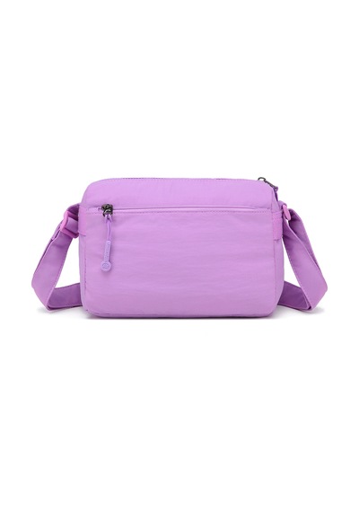 Smart Bags Lila Kadın Omuz Çantası Hafif Kumaş Çok Cepli Çapraz Uzun Askılı