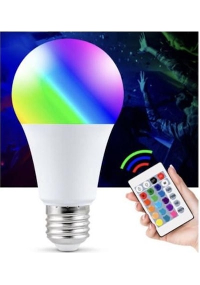 4 Adet Kumandalı, 20 Farklı Işık Renkli, Çakar Modlu Akıllı Led Ampul, Çok Kaliteli Rgb E-27 Ampul