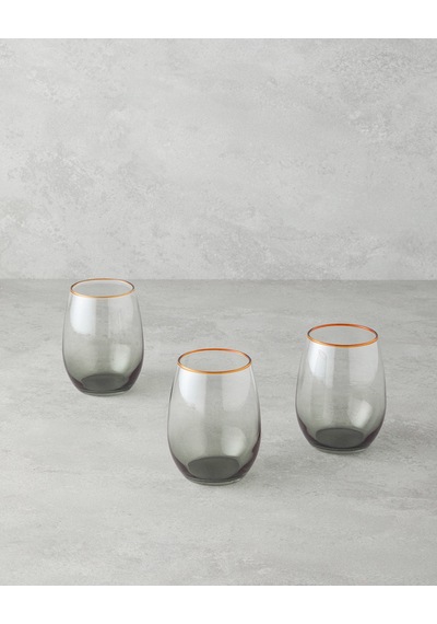 Citrus Cam 3'lü Bardak 350 Ml Amber-yeşil Amber-yeşil