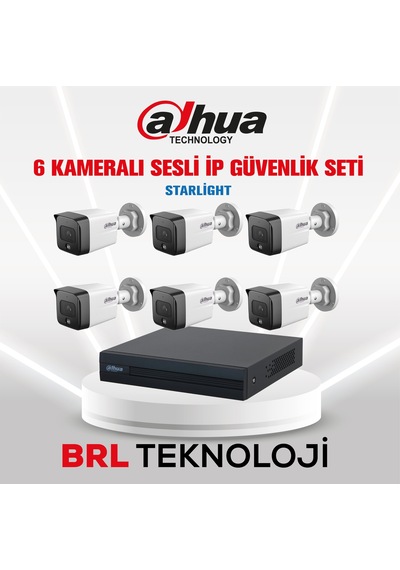 Dahua 6 Kameralı 2 Mp Sesli İp Güvenlik Kamera Seti Ipc-hfw1230tc1-sa