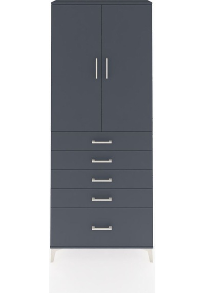 Arges Dolap 3 Raflı 5 Çekmeceli 2 Kapaklı 88x30x221 Antrasit-... Antrasit